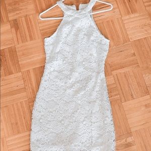 lulus ivory lace mini dress